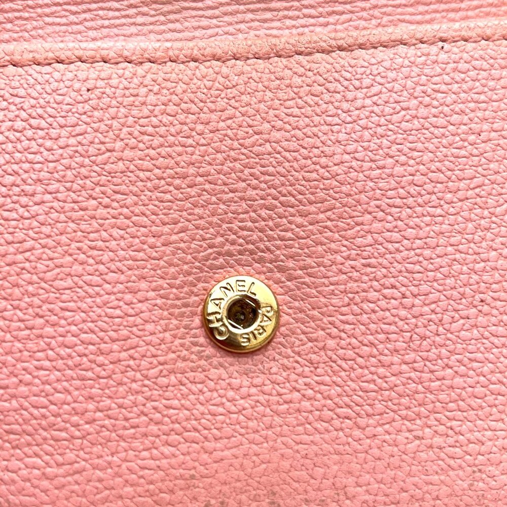 Chanel CC Pink Sevruga Leather compact Wallet - Picture 4 of 11